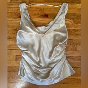 Reformation Cream Silk Blouse